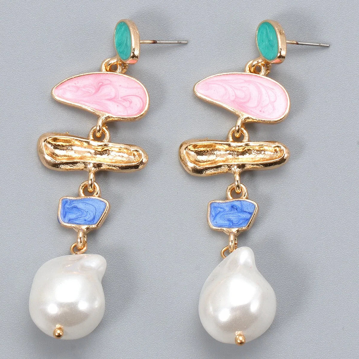 Simple Fashion Earrings Color Oil Pearl Earrings Earrings