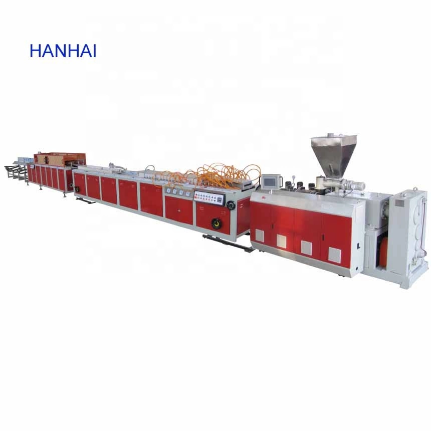 Wooden Plastic PVC WPC Waterproofing Membrane Cable Trunking Decking Edge Banding Conical Twin Screw Extruder Making Machine