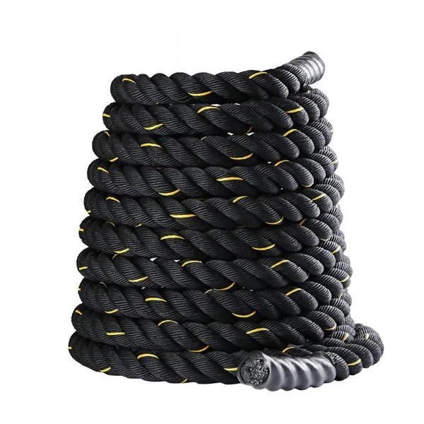 K0041 Gym Fitness Equipment Training Rope 3 Strands Polyester Fibre Training Battle Rope/ Exercise Rope