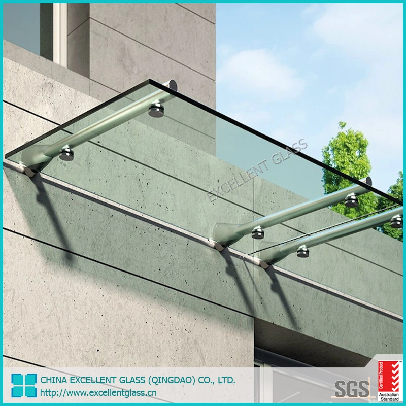 12mm Clear Tempered Glass Stainless Steel Bracket Patio Porch Canopy / Building Glass/Safety Glass/Tempered Glass/Laminated Glass/Toughened Glass