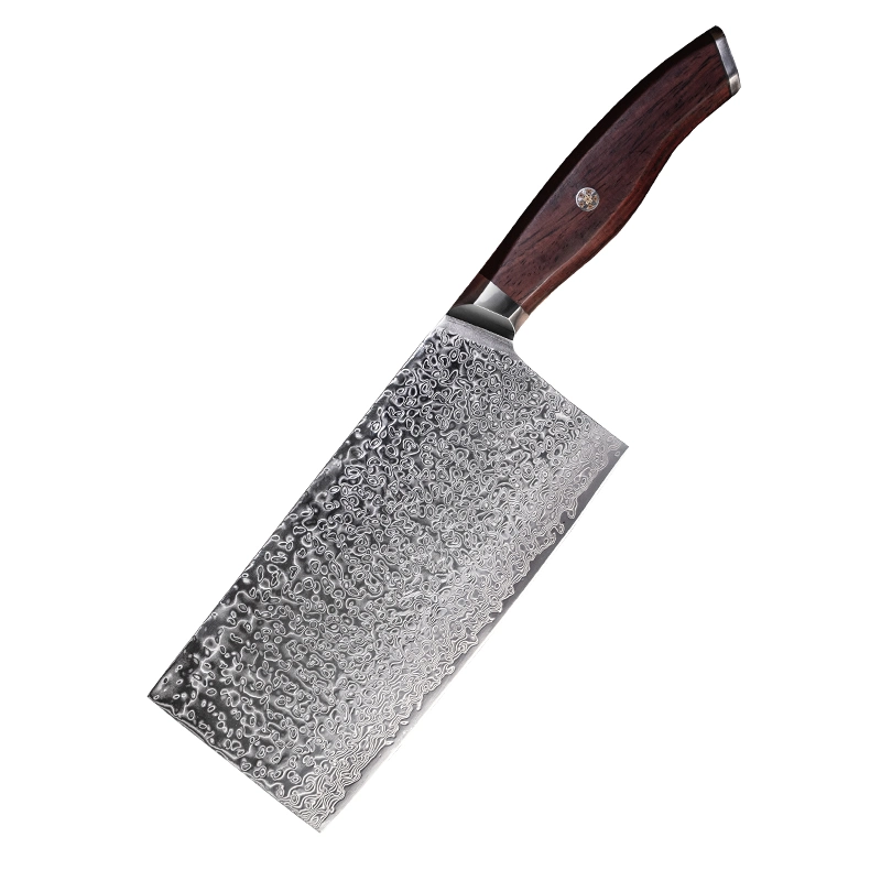 Dsk-B007 moderna cuchilla de acero Damasco Paleta de palisandro de cocina de madera Cuchillo