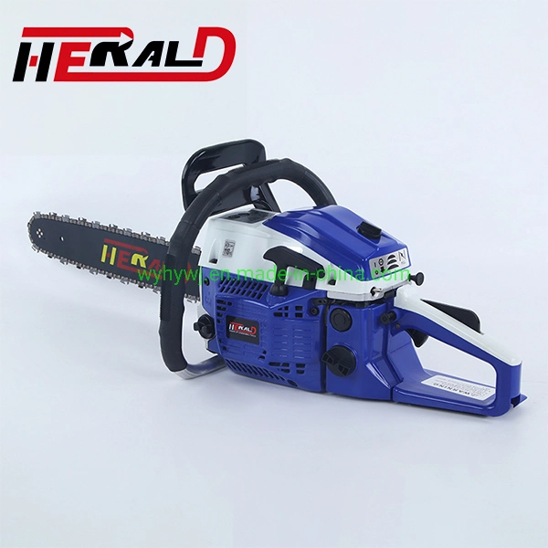 Famous High Quality Economy Easy Start Gasoline Chain Saw Hy-45 52cc/20'' Hot Seller Strong Power OEM Petrol Saw Cutting Wood/Tree Garden Tool