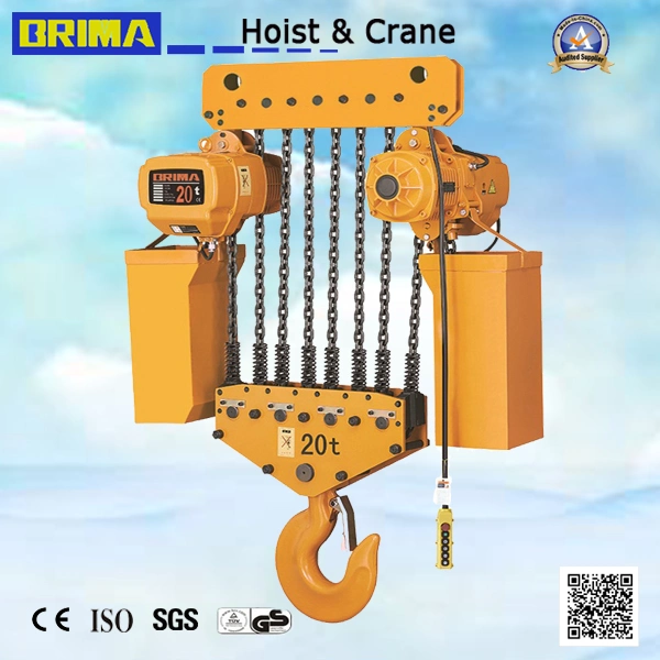 Brima 25t Single Speed 1.1kw Lifting Electric Chain Hoist with Hook Overhead Crane