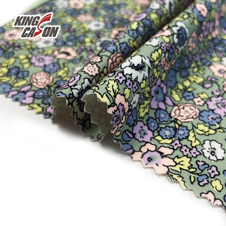 Kingcason Nylon Floral Printing Double Sides Brush Knit Knitted Jersey Fabric