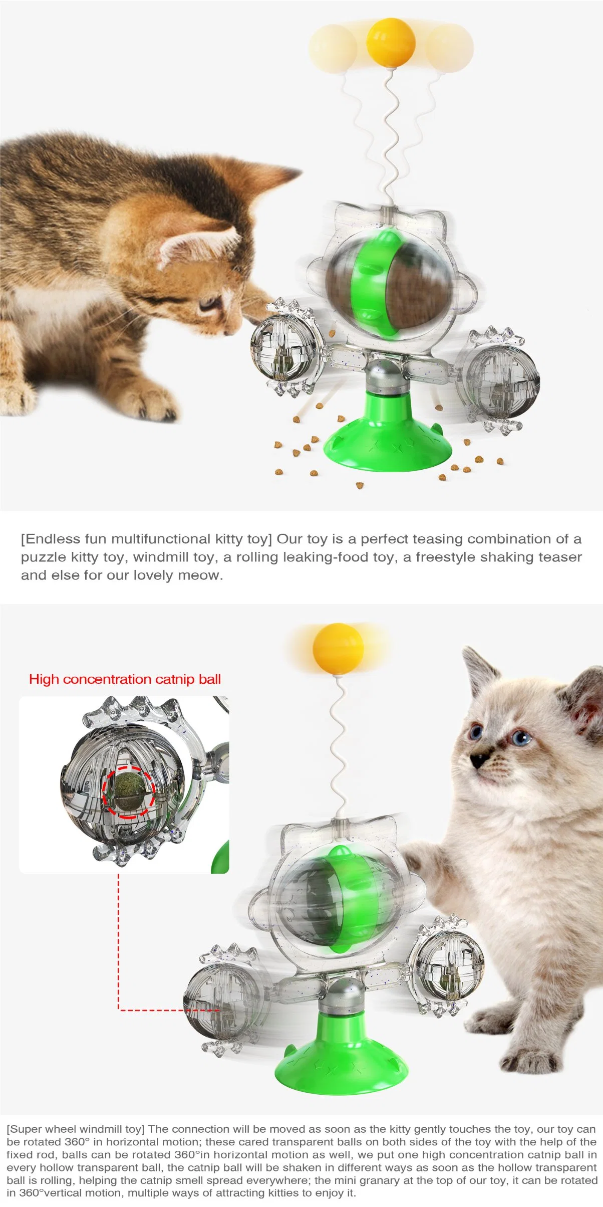 Productos para mascotas, Cat Teaser Palos, tocadiscos Juguetes, comida de Gato bolas fuga