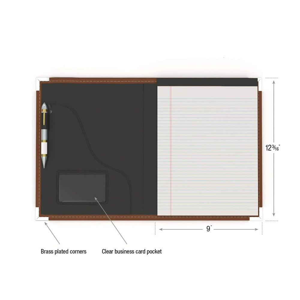 Housse pour menu de café portable, dossier de classement Quick-Flip style, cuir de qualité supérieure Ordinateur portable rigide