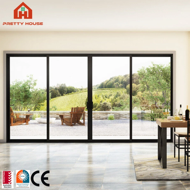 Slim Narrow Modern Style Stainless Steel Aluminum Sliding Door