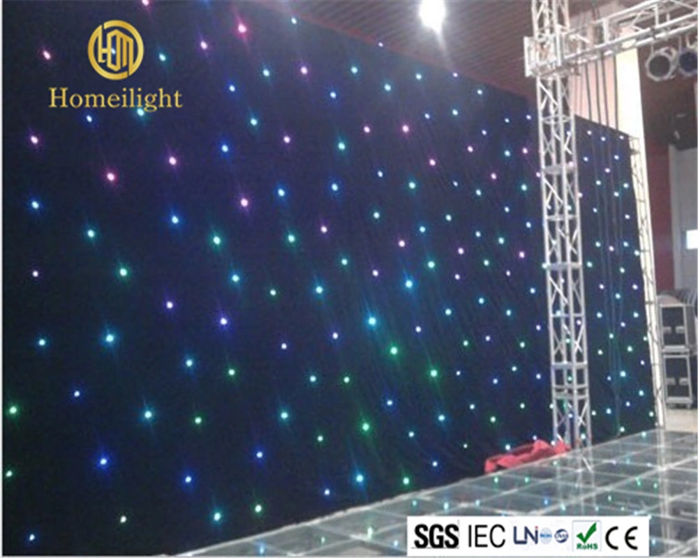 Fireproof Velvet Cloth RGB 3 in 1 LED Curtain Backdrops LED Twinkling Stars