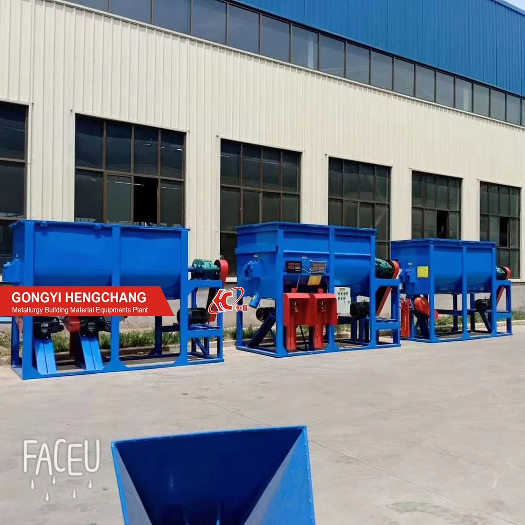 Sale 5.5kw Simple Dry Mortar Wall Putty Grinding Dry Mixing Grinde Machine Production Line Dry Mortar Mini Lime Powder Chemical Fertilizer Ribbon Mixer Price