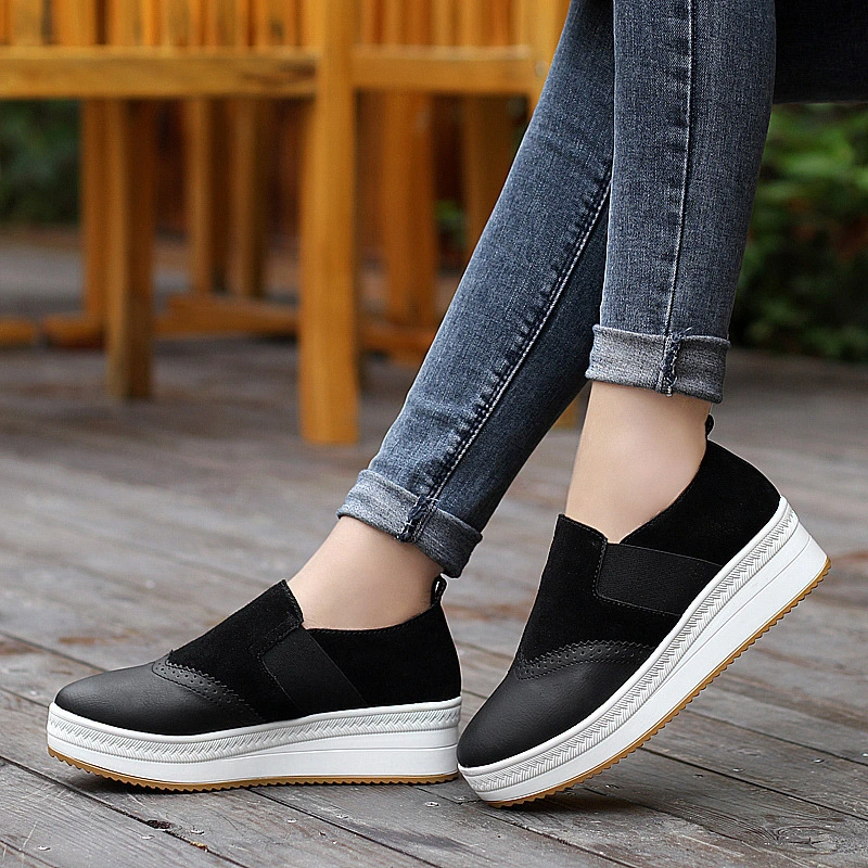 Superstarer Cheap Handmade Casual Leather Shoes Comfortable Thick Bottom Height Increasing Casual Shoes