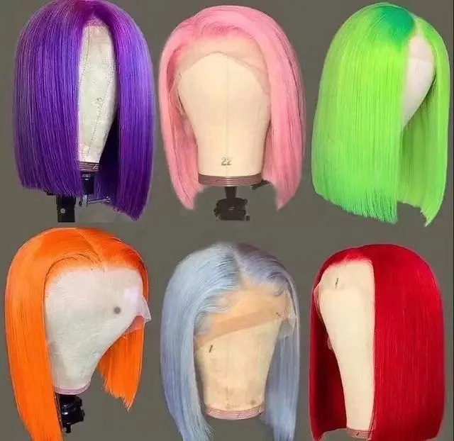 13X4 Lace Colorfulcos Front Bobo Color Wig Human Hair