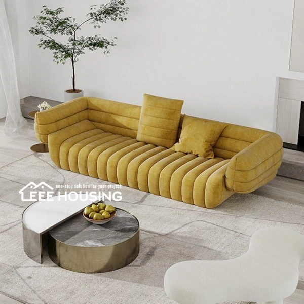 Original Factory Supply Leisure Modern Commercial Beauty Hair Sectional Salon Gold Metal Frame Reception Sofa for Waiting Area