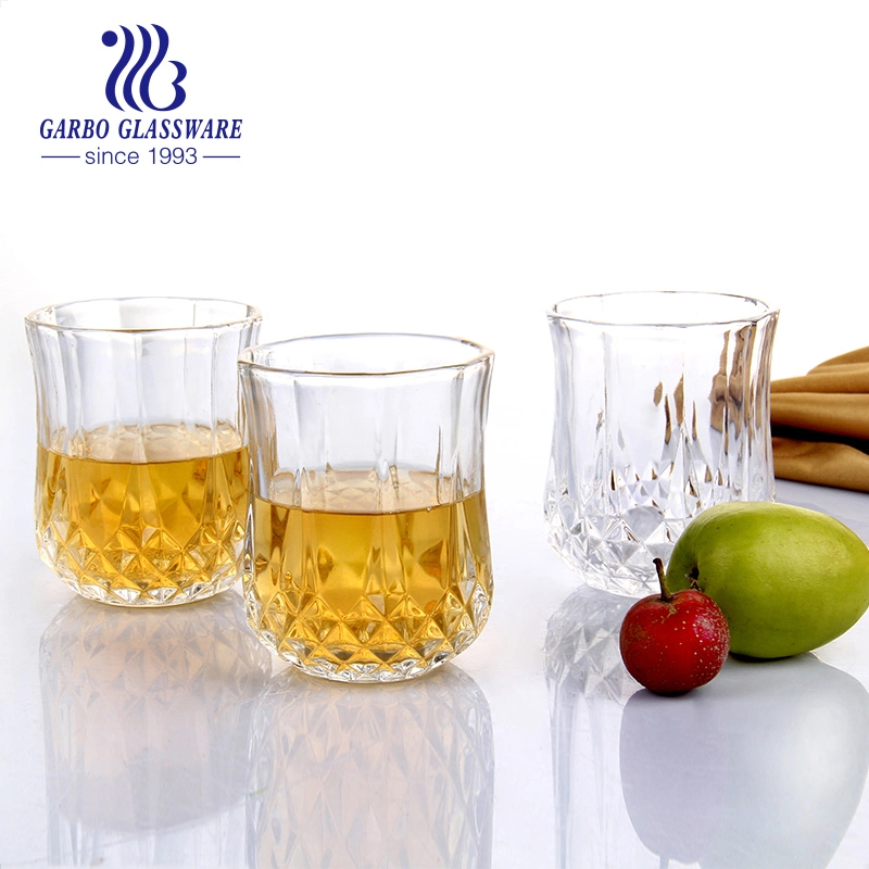 Glass Tumblers Drinking Water Cup Whiskey Beer Pressed Juice Tea Wholesale Engraved Whisky Tumbler Diamond Glassware (GB040807ZS)