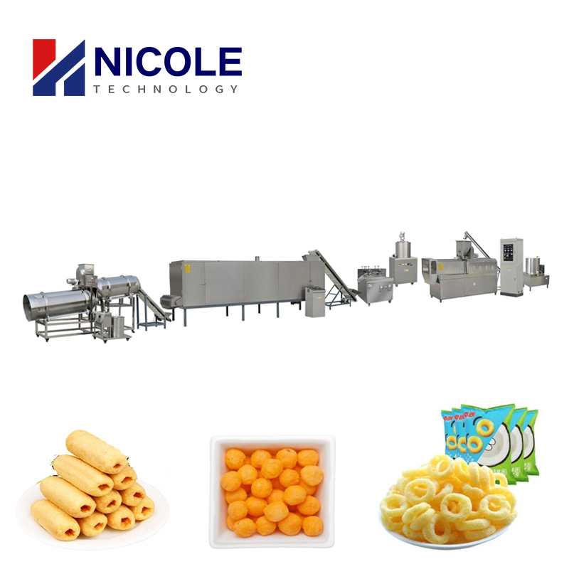 Mais Aufgeblasen Extruder Herstellung Maschine Aufgeblasen Reis Snacks Kernfüllfutter Maschine Wird Gemacht