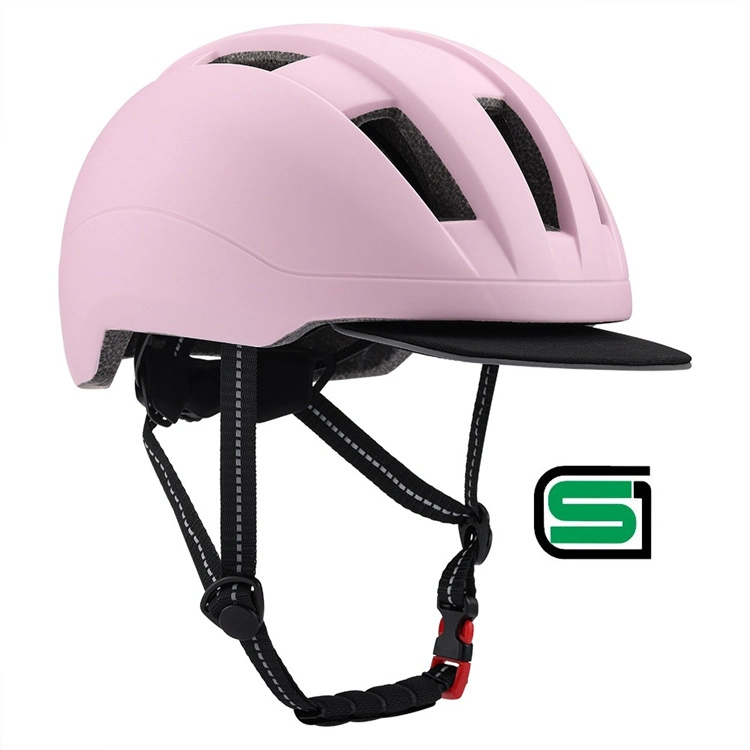 Fábrica OEM bicicleta elegante Casco Aisa Big Head Casco Urbano Scooter Helmet SG Certificación con visor de tela desmontable