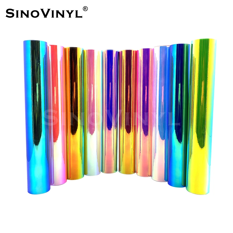 SINOVINYL Wholesale/Supplier Price Chrome Rainbow DIY Craft Graphic Film Color PVC Sticker Cricut Cutter Plotter Self Adhesive Vinyl Sheets