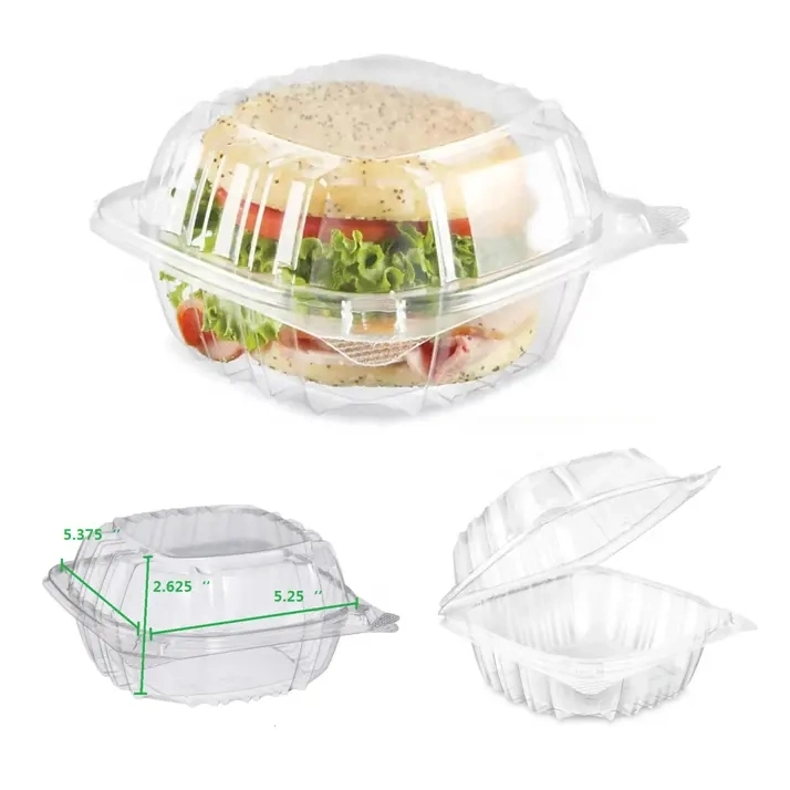 Wholesale Free Sample OEM Clear Container Plastic Disposable Container for Fruit Salad Cake Fast Food Dessert