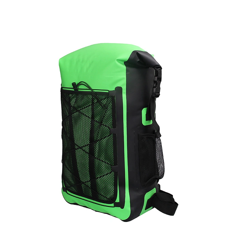 Fabricante de PVC de gran capacidad de lona impermeable Deportes al aire libre con Net Mochila Mochila seca