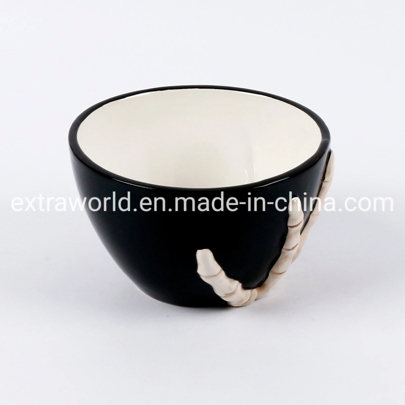 Esqueleto Handpainted cerâmica Taça mão louça Bowl Promoção Jantar Set