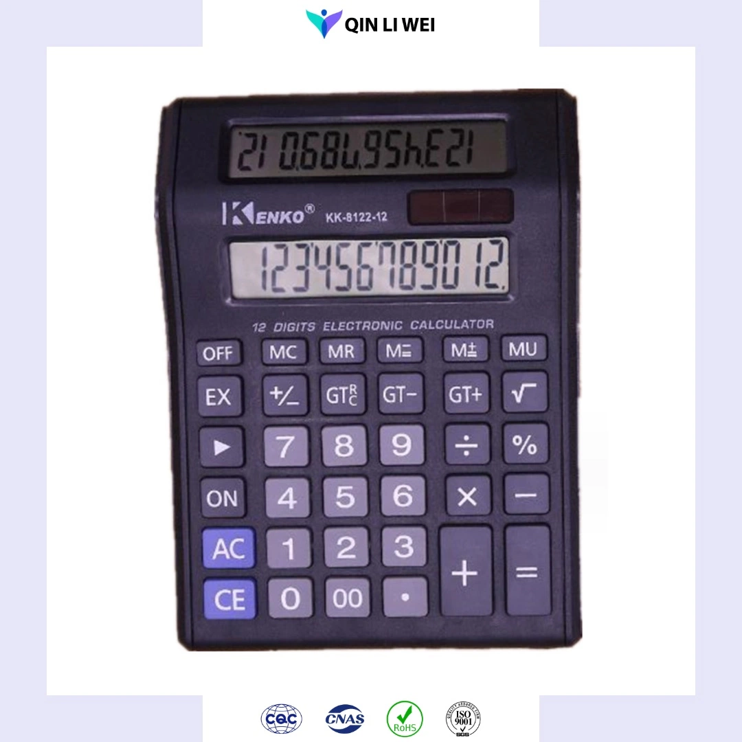 Calculadora de pantalla de doble cara con 12 dígitos grandes KK-8122-12b