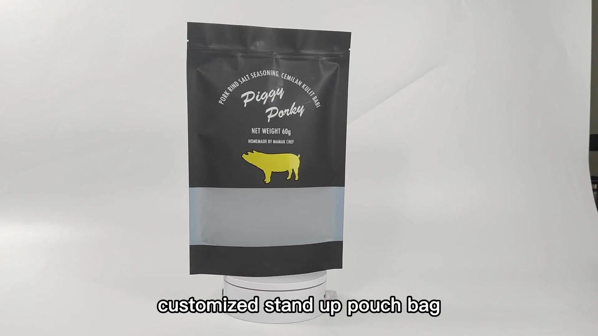 Custom Printed Laminated Reusable Soft Touch Stand up Ziplock Pouch Pet Food Packaging Black Mylar Bags with Clear Window