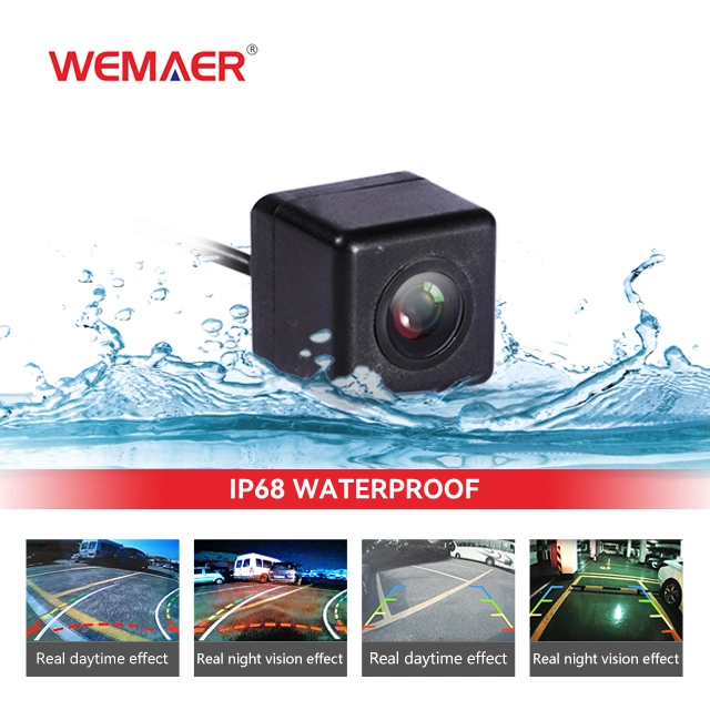 Wemaer OEM CVBS Cámara de visión trasera Luz de estrella universal Vista nocturna Cámara de marcha atrás resistente al agua Mini HD para coche