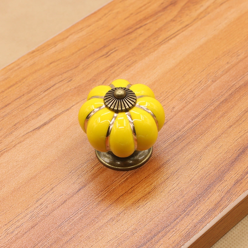 Gabinete de calabaza de cerámica Vintage perillas de las perillas de puertas de Cocina Inicio Tira y asas para cajón del aparador aparador