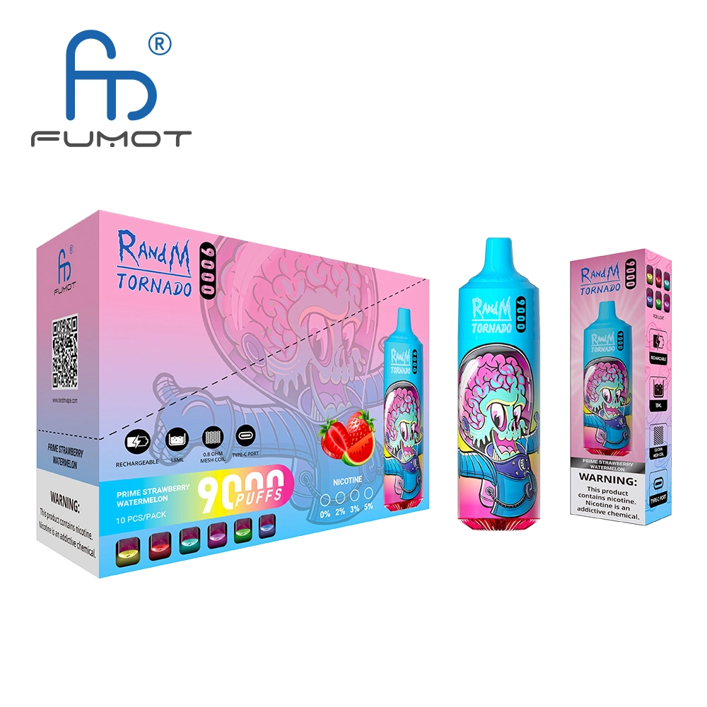 Venda superior Randm Tornado Puffs 9000 18ml suco Vape Vape Perfeição Vape descartáveis e caneta Vape Cigarro borlas para 9000