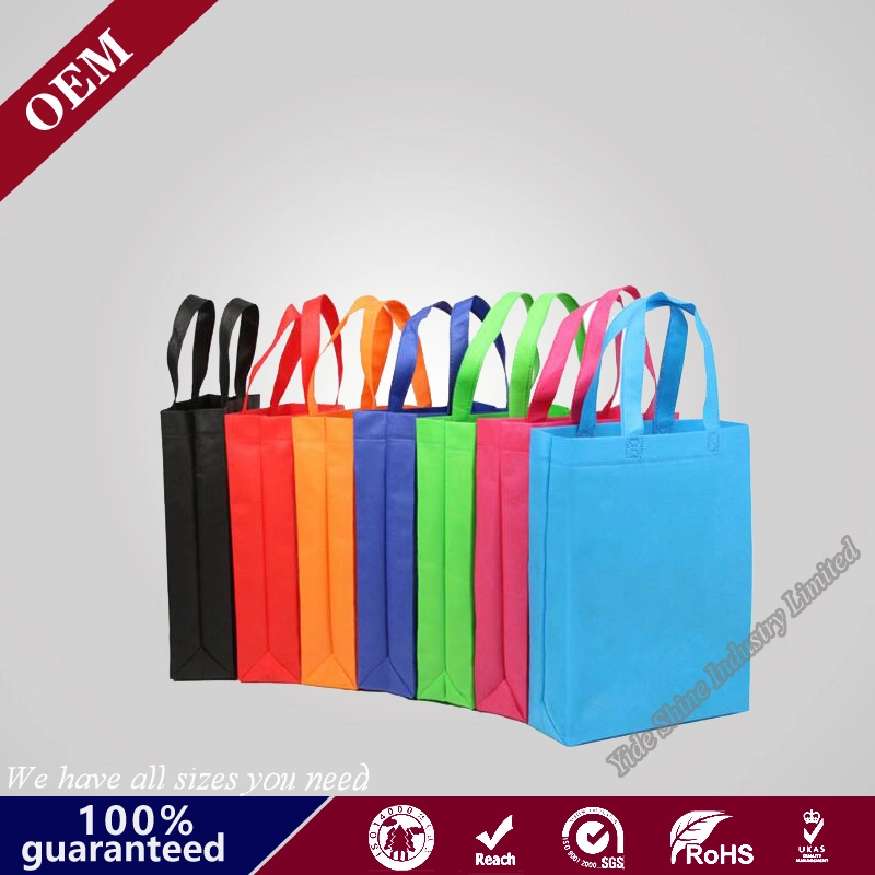 24 Pack 9,5 por 9,5 polegadas Non-Woven Tote Bags Saco de parte inferior do saco para tratar de saco com pegas para a Festa de Aniversário de Crianças favor, 6 cores