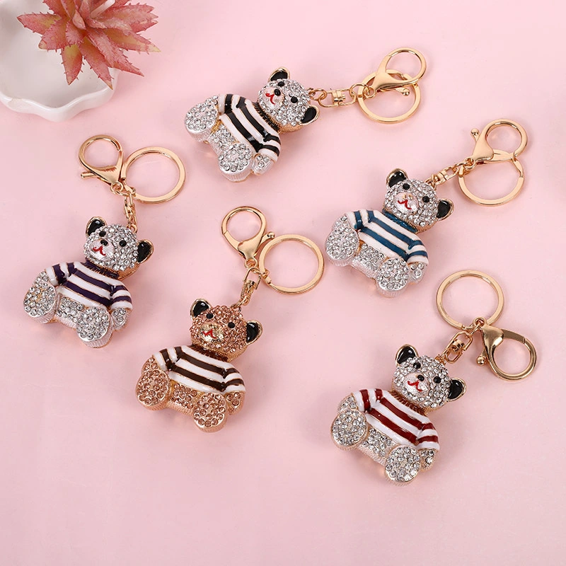 Drilling Bear Alloy Keychain Wholesale/Supplier Cute Accessories Creative Pendant