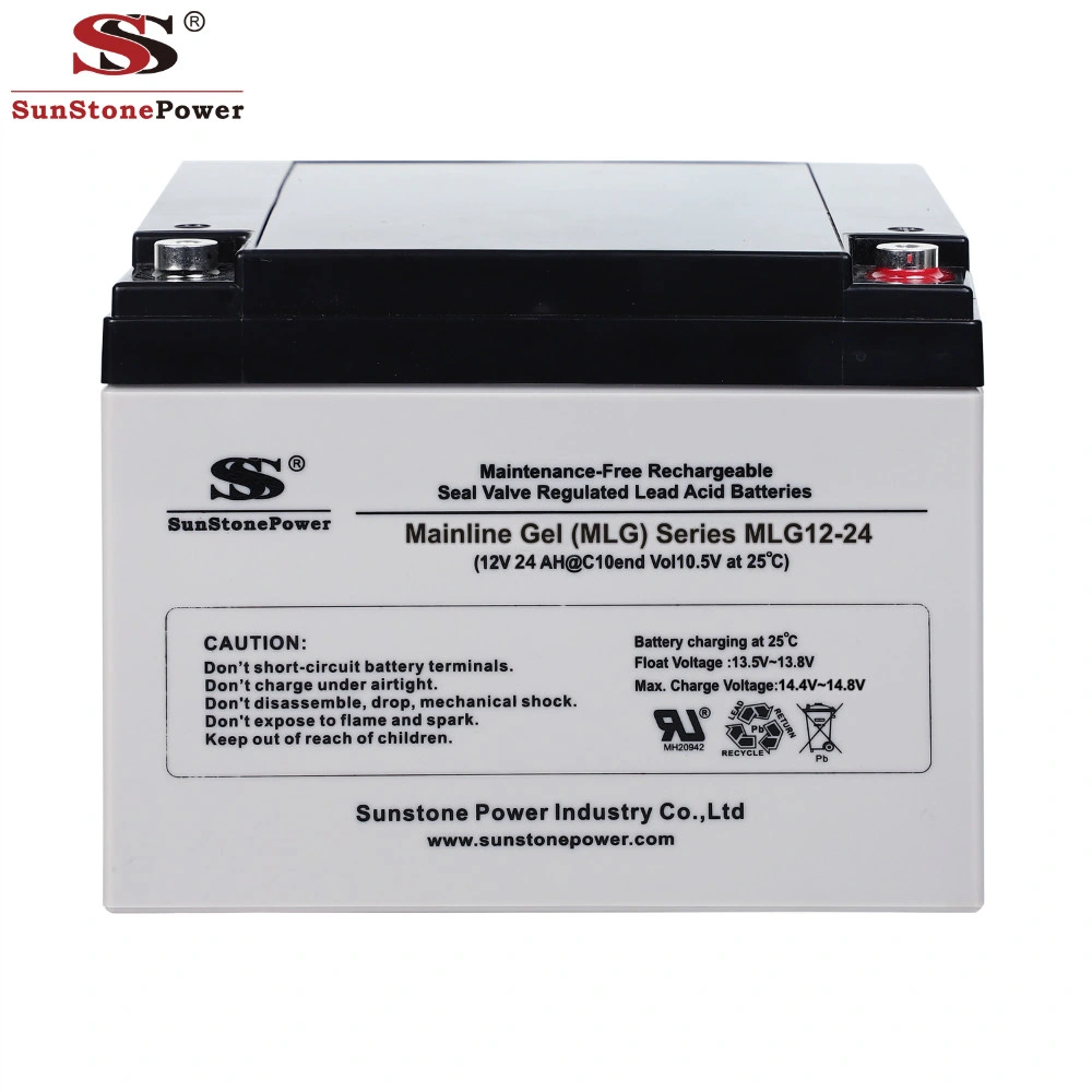 12V 24ah Sealed Deep Cycle Gel Battery for 5kw Solar Power System