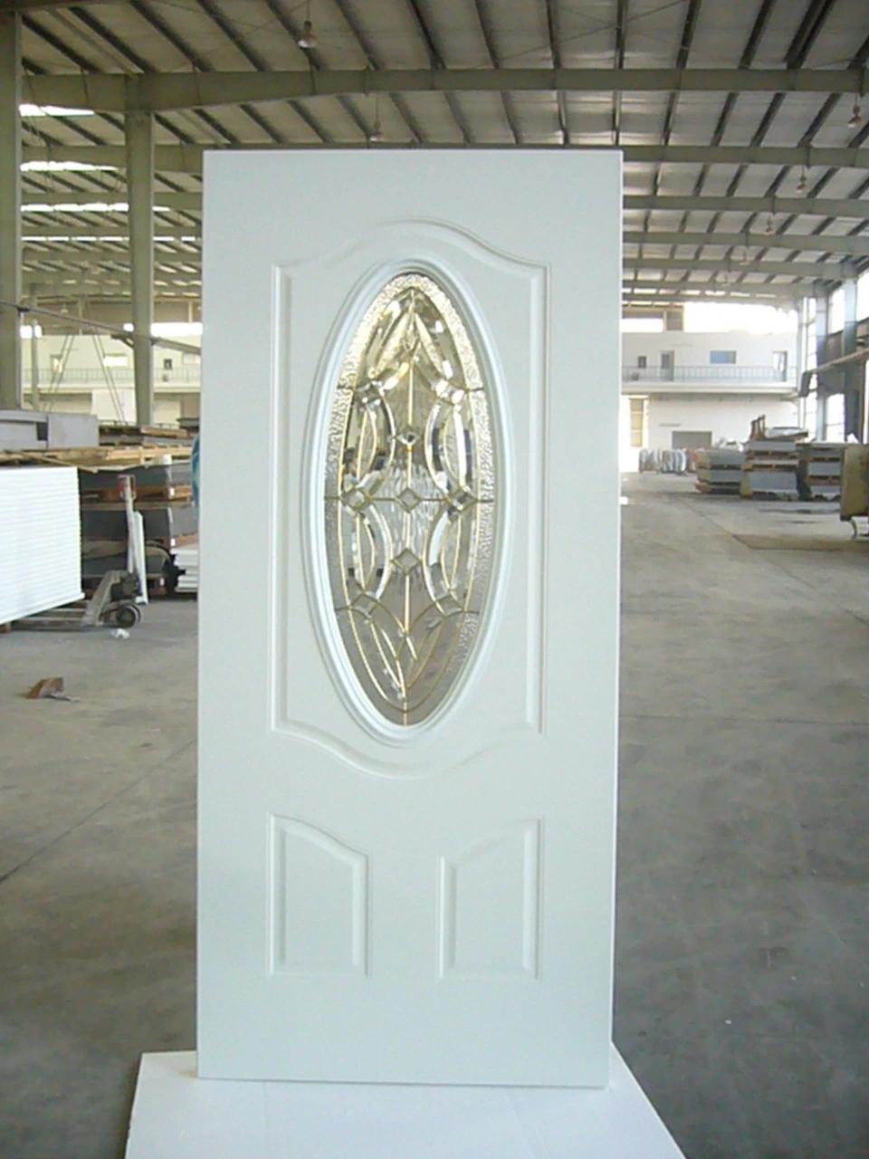 Exterior Steel Glass Ornament Iron Door