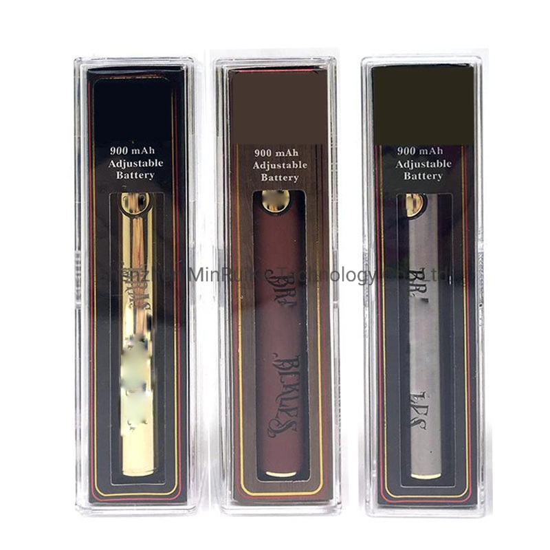 BK Batterie Messing Knöchel Batterien E Zigarette Vape Pen 900mAh Gold Holz SS Vorerhitzer VV für dicke Ölkartuschen Batterie