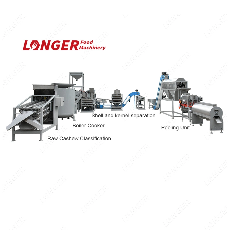 Equipamento de processamento de quebra e descascamento de castanha de caju Planta Máquina de descasque de castanha de caju.