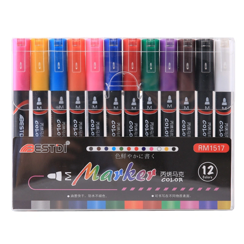 Acrylic Paint Markers Pen for Rocks Glass, Wood, Fabric Canvas Office Supply