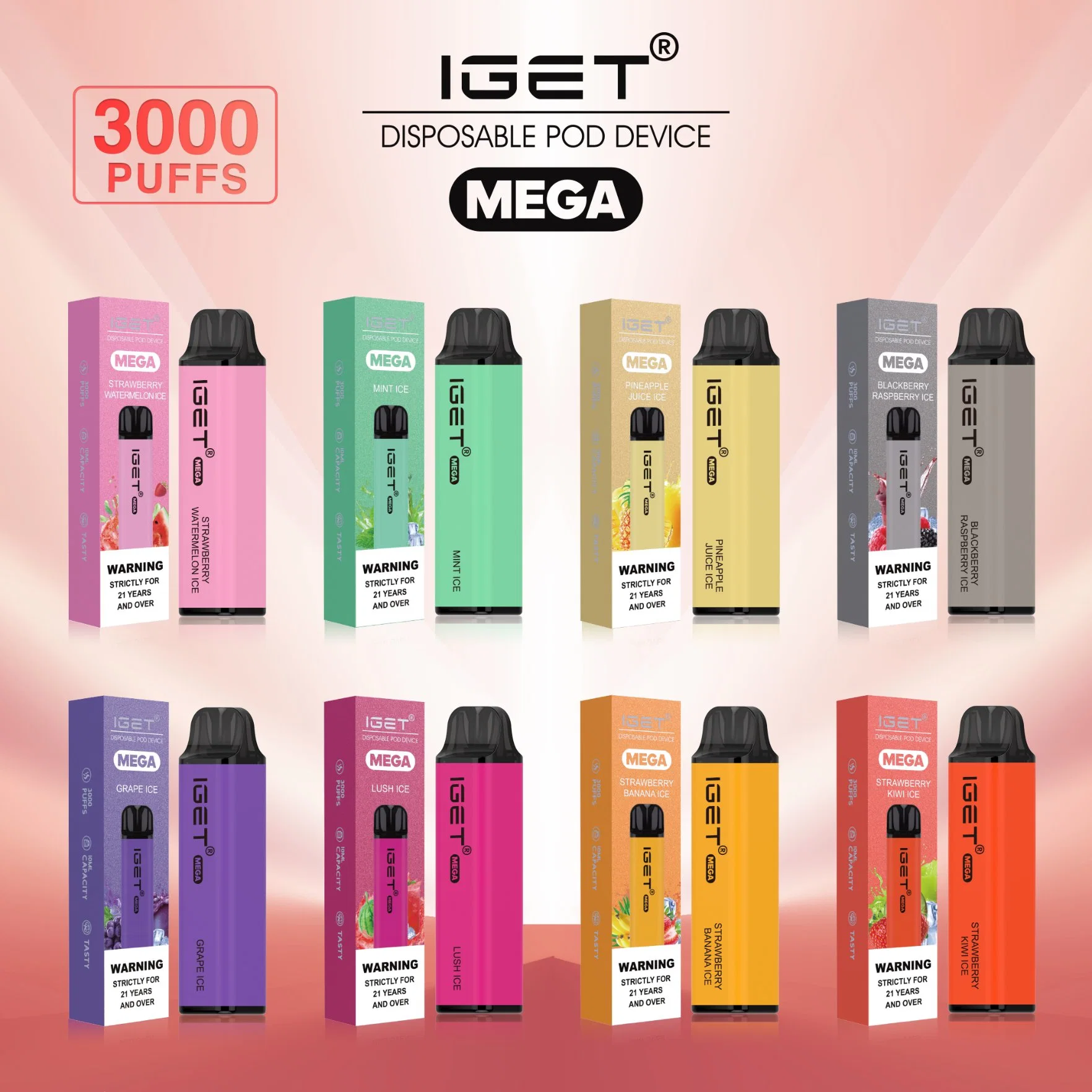 Wholesale/Suppliers Iget Vape Electronic Cigarette Smoke Iget Mega 3000 Puffs