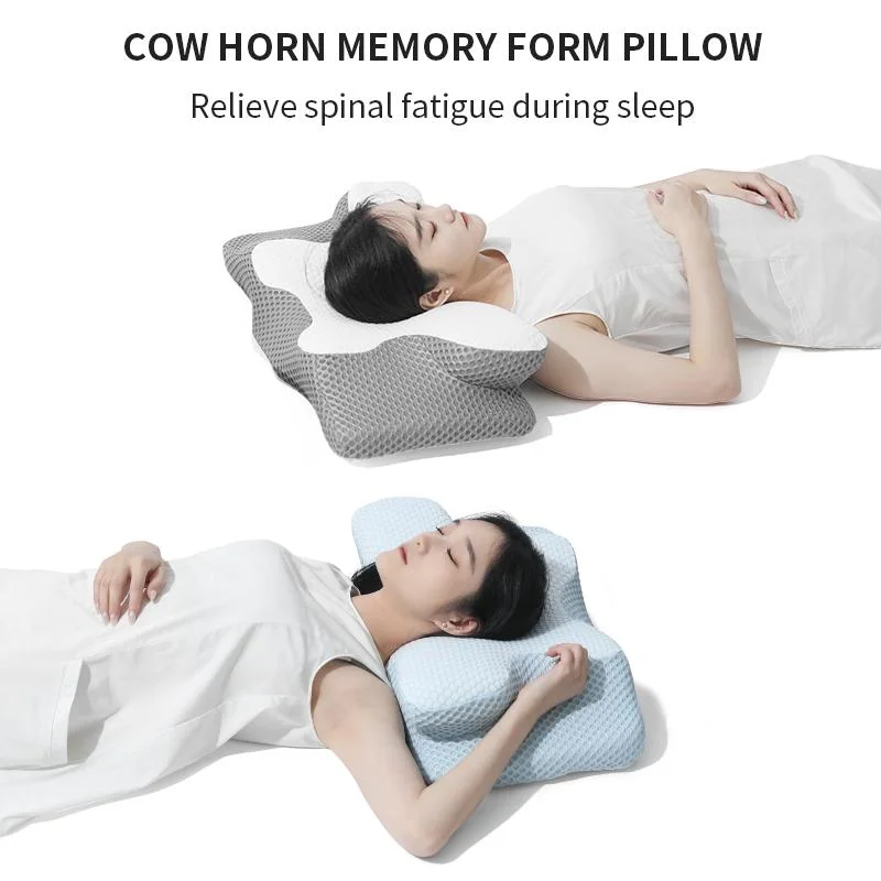 Popular Horn Pillow Neck Contour Orthopedic Cervical Sleep Memory Latex Pillow Cervical Pillow