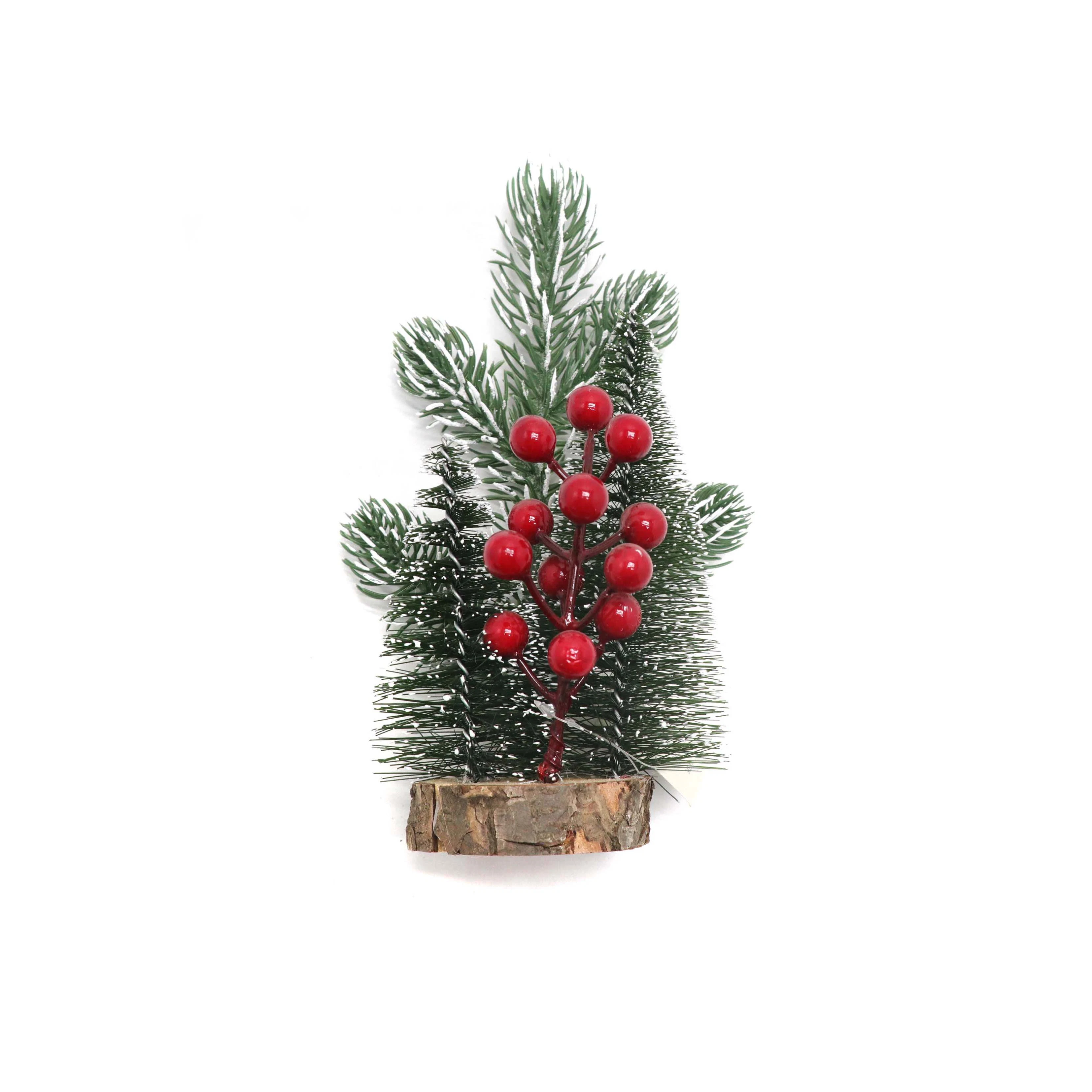 Decoraciones de Navidad bayas rojas agujas de pino del árbol de Navidad pequeños árboles en miniatura de los niños les encanta los árboles de Navidad Adornos de fiestas