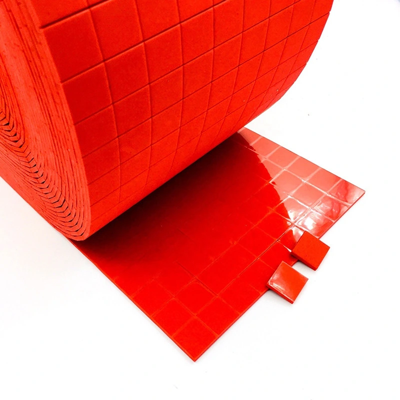 15*15*2+1mm Red Rubber with Cling Foam of Glass Separator EVA Rubber Spacers on Sheets