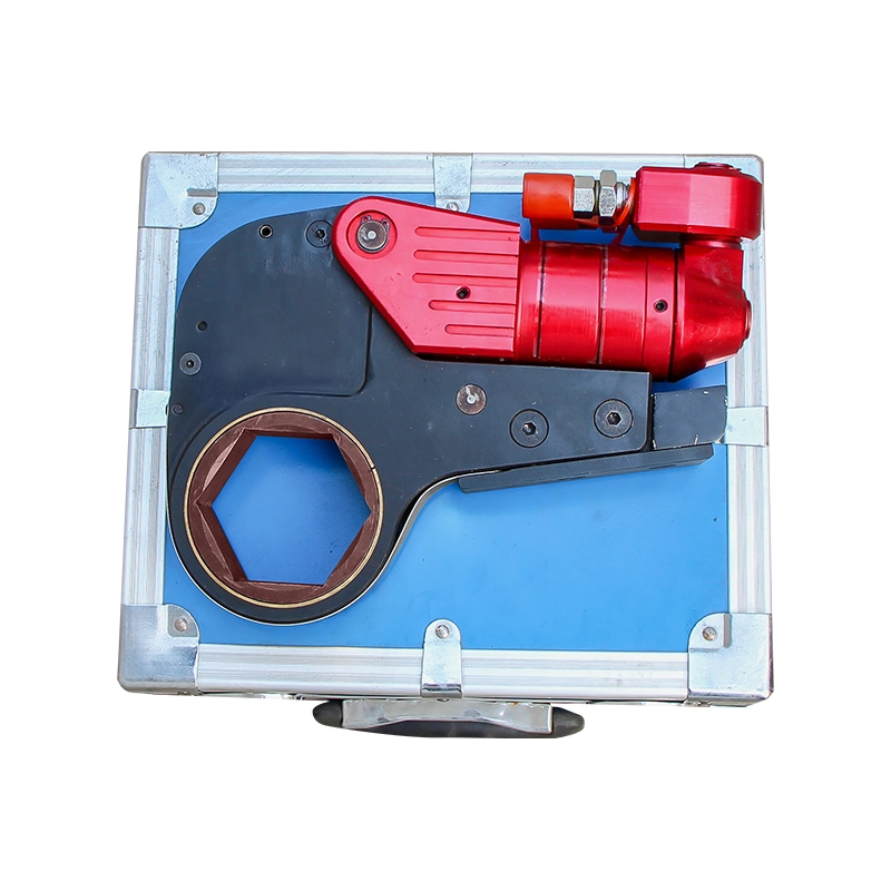 Steel material split type hollow hydraulic hexagon cassette torque wrench