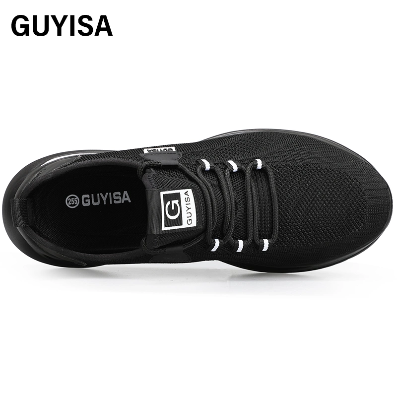 أحذية Guyisa Working Insurance أحذية رجال أعمال خفيفة الوزن وجيدة التهوية صالحة للتنفس أحذية السلامة الرياضية غير الرسمية مع قاعدة مطاطية