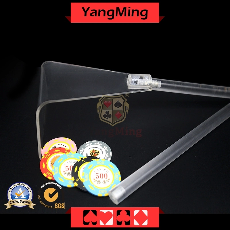 Nuevo estilo de diseño personalizado de Chip transparente el rastrillo de la mesa de póquer Casino Chip Poker transparente Accesorios Rastrillo (YM-SR02)