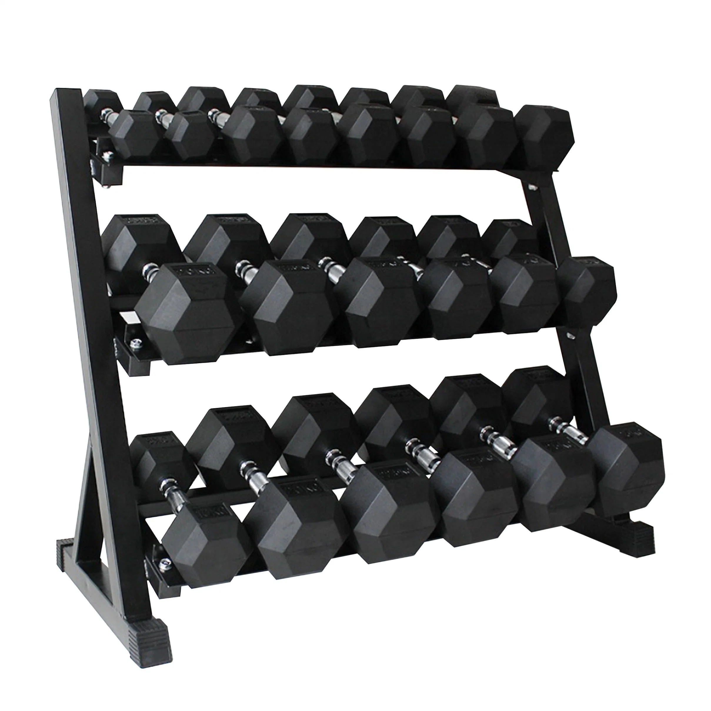 Wholesale/Supplier Gym Equipment Dumbbell Rack High quality/High cost performance  Black Metal 10 Pairs Weights Dumbbells Set Rack