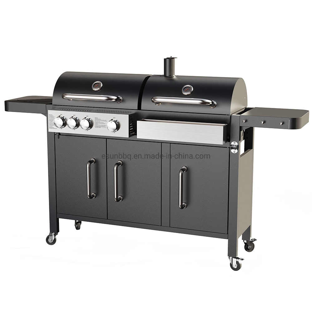 Charcoal and Gas Dual Fual Combo Grill Outdoor Garden