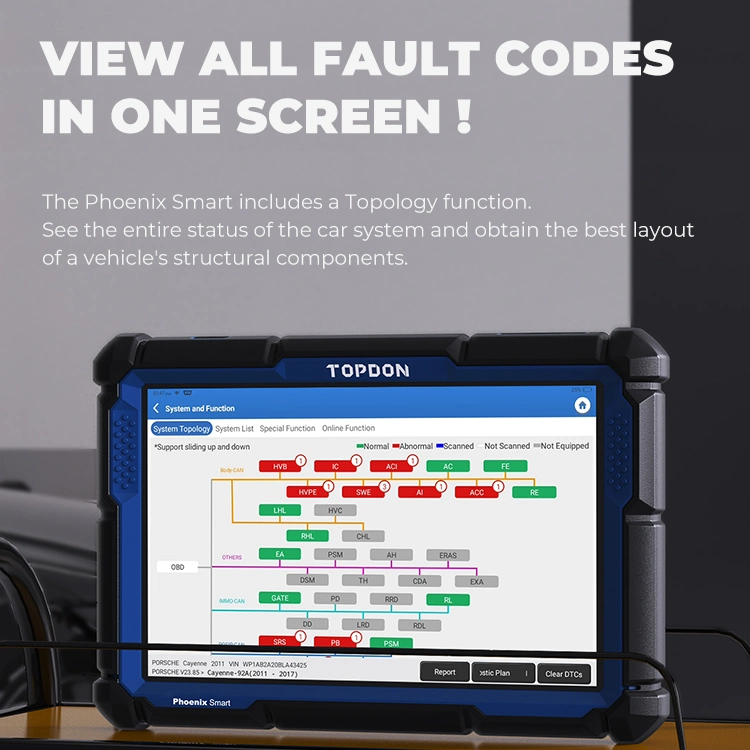 Topdon Europa Latina Stock Phoenix Smart 2 años de Profesional de actualización gratuita de codificación de la ECU programador del sistema completo de todos los Scanner OBD2 12V 24V Auto Útil