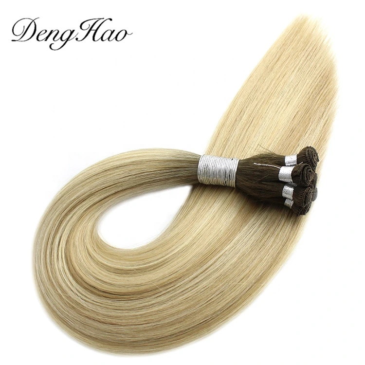 Top Quality Factory Wholesale/Supplier Human Hair Extensions Bundles Hand-Tied Hair Weft