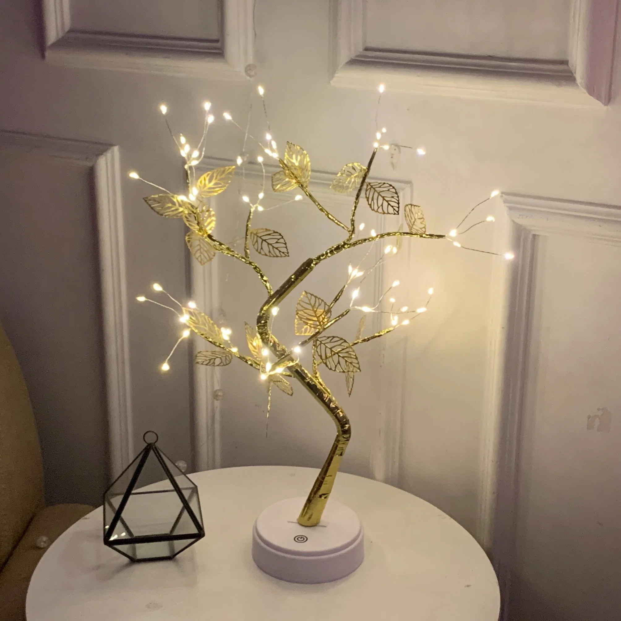 USB Battery Plug 45cm 24/36/48 Bulbs Christmas Home Wedding Artificial Tree Table Night Flower Blossom LED Cherry Tree Light