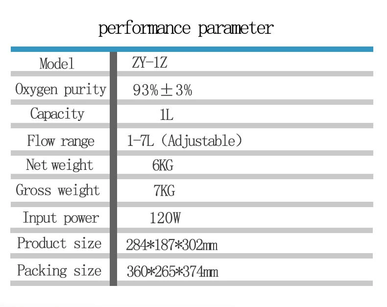 Light-Weight Portable Household Physical Therapy Hospital Equipment 1-7L Oxygen Generator with Nebulizer and Abnormal Monitor, Touch Screen