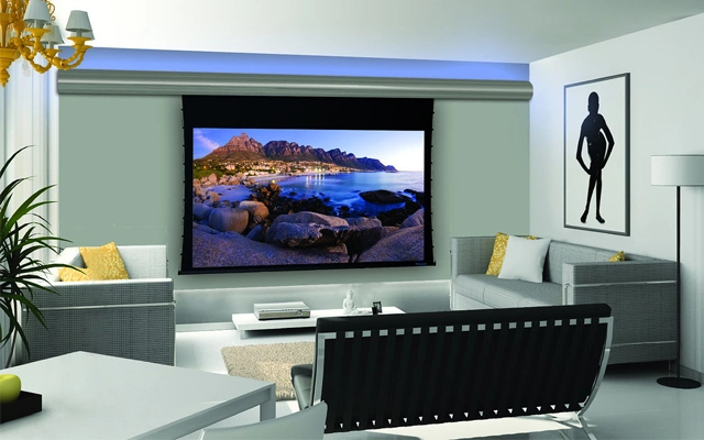 84" Wall-Mounted Manual Projection Screen with Matte White Fabric No Curling and Stripes