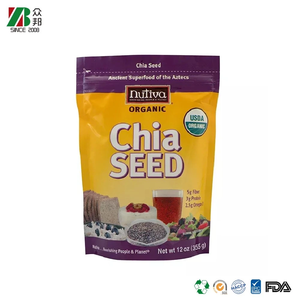 Custom logo Child proof gummy candies mylar bag Zipper heat seal Food bag smell proof chia seed edible packaging bag